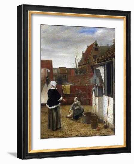 Hooch, Pieter, De (1629-1684) A Woman and Her Maid in a Courtyard Oil on Canvas Ca 1661 National Ga-Pieter de Hooch-Framed Giclee Print