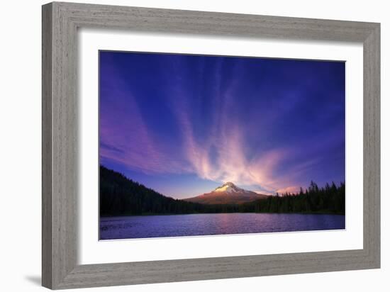 Hood Light, Magic Mood at Mount Hood, Trillium Lake, Oregon Portland-Vincent James-Framed Photographic Print