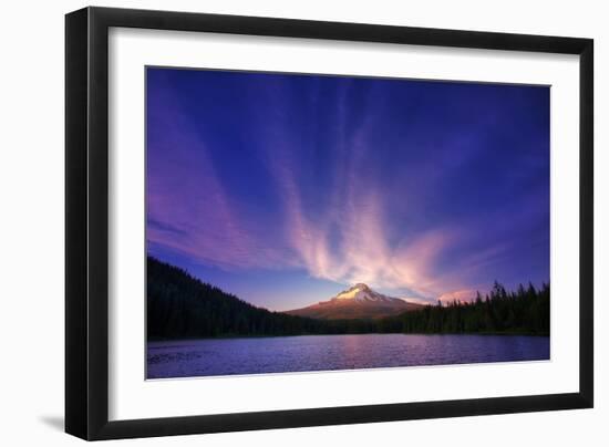 Hood Light, Magic Mood at Mount Hood, Trillium Lake, Oregon Portland-Vincent James-Framed Photographic Print