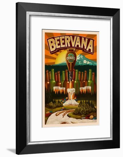 Hood River, Oregon - Beervana-Lantern Press-Framed Art Print