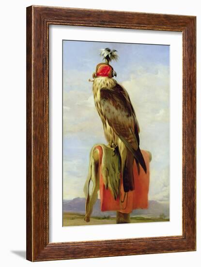 Hooded Falcon-Edwin Henry Landseer-Framed Giclee Print