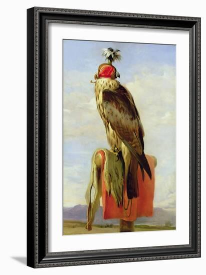 Hooded Falcon-Edwin Henry Landseer-Framed Giclee Print