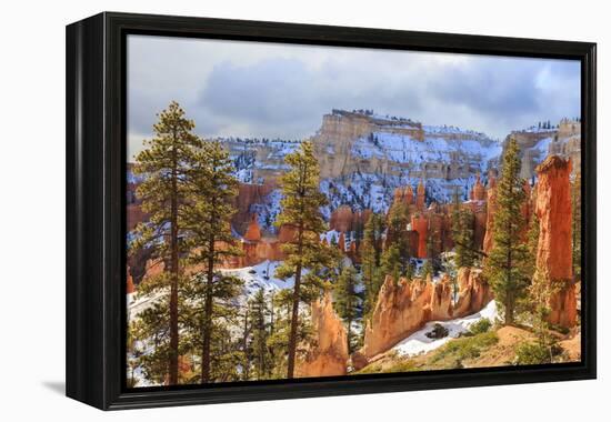 Hoodoos Strongly Lit by Early Morning Sun with Heavy Cloud-Eleanor Scriven-Framed Premier Image Canvas