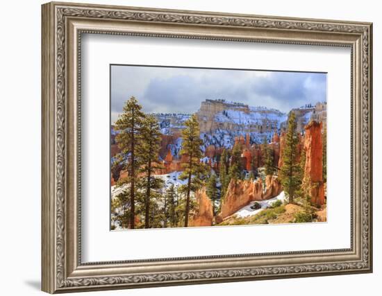 Hoodoos Strongly Lit by Early Morning Sun with Heavy Cloud-Eleanor Scriven-Framed Photographic Print