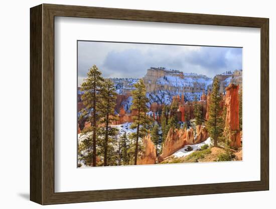 Hoodoos Strongly Lit by Early Morning Sun with Heavy Cloud-Eleanor Scriven-Framed Photographic Print