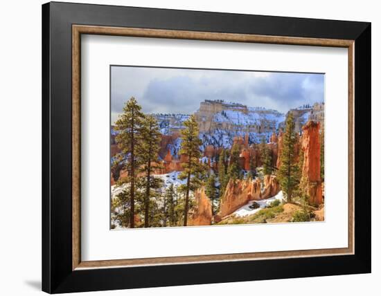 Hoodoos Strongly Lit by Early Morning Sun with Heavy Cloud-Eleanor Scriven-Framed Photographic Print