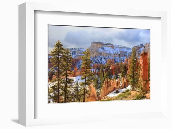 Hoodoos Strongly Lit by Early Morning Sun with Heavy Cloud-Eleanor Scriven-Framed Photographic Print