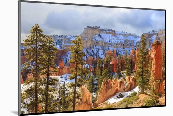 Hoodoos Strongly Lit by Early Morning Sun with Heavy Cloud-Eleanor Scriven-Mounted Photographic Print