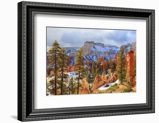 Hoodoos Strongly Lit by Early Morning Sun with Heavy Cloud-Eleanor Scriven-Framed Photographic Print