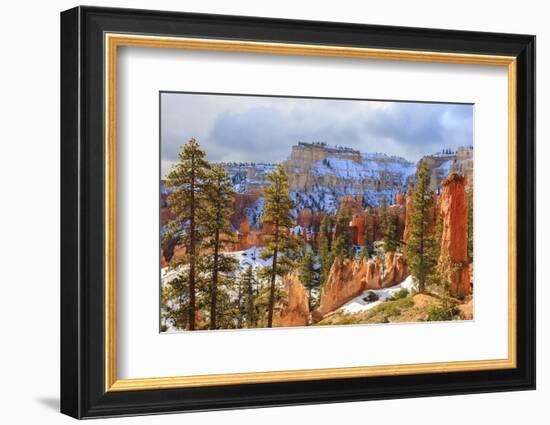 Hoodoos Strongly Lit by Early Morning Sun with Heavy Cloud-Eleanor Scriven-Framed Photographic Print