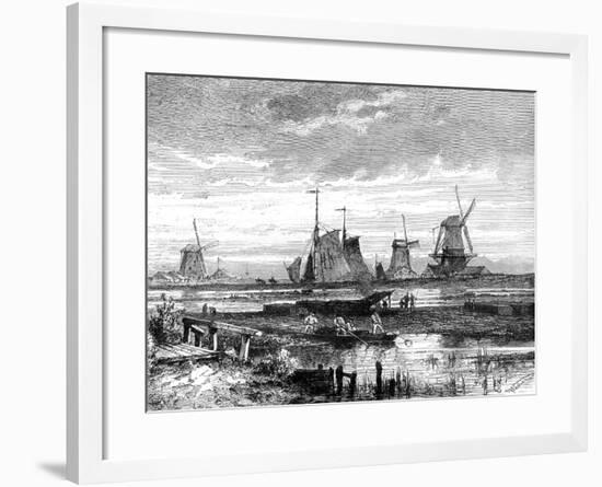 Hooge Veenen, Dordrecht, Holland, 19th Century-T Weber-Framed Giclee Print