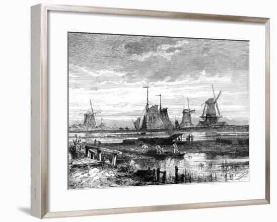 Hooge Veenen, Dordrecht, Holland, 19th Century-T Weber-Framed Giclee Print