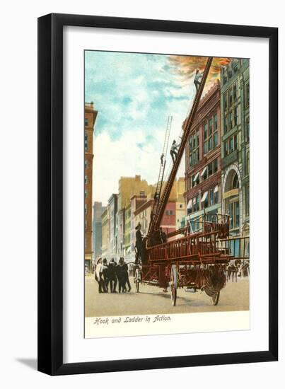 Hook and Ladder Company in Action-null-Framed Art Print