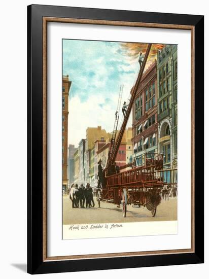 Hook and Ladder Company in Action-null-Framed Art Print