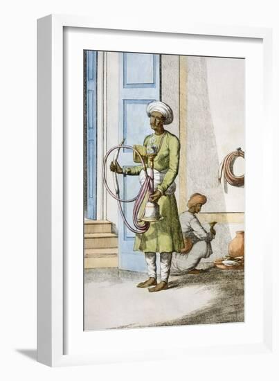 Hookah Burdar, or Huka Bearer-Franz Balthazar Solvyns-Framed Giclee Print