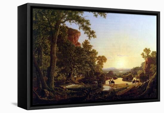 Hooker and Convoy Pass Through the Wilderness of Plymouth to Hartford-Frederic Edwin Church-Framed Stretched Canvas