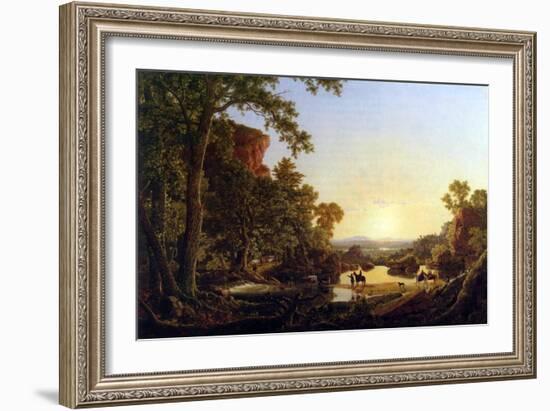 Hooker and Convoy Pass Through the Wilderness of Plymouth to Hartford-Frederic Edwin Church-Framed Art Print