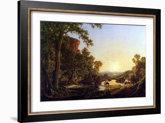 Hooker and Convoy Pass Through the Wilderness of Plymouth to Hartford-Frederic Edwin Church-Framed Art Print