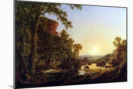 Hooker and Convoy Pass Through the Wilderness of Plymouth to Hartford-Frederic Edwin Church-Mounted Art Print