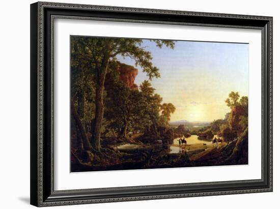 Hooker and Convoy Pass Through the Wilderness of Plymouth to Hartford-Frederic Edwin Church-Framed Art Print