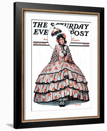 "Hoop Skirt," Saturday Evening Post Cover, April 25, 1925-Edmund Davenport-Framed Giclee Print