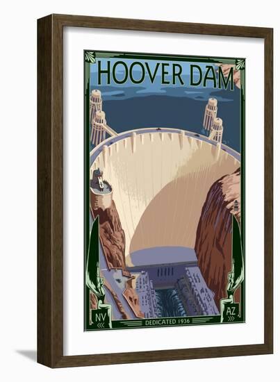 Hoover Dam Aerial-Lantern Press-Framed Art Print
