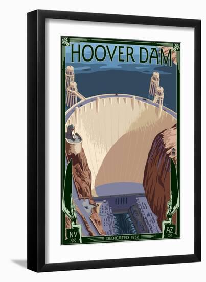 Hoover Dam Aerial-Lantern Press-Framed Art Print