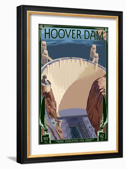 Hoover Dam Aerial-Lantern Press-Framed Art Print