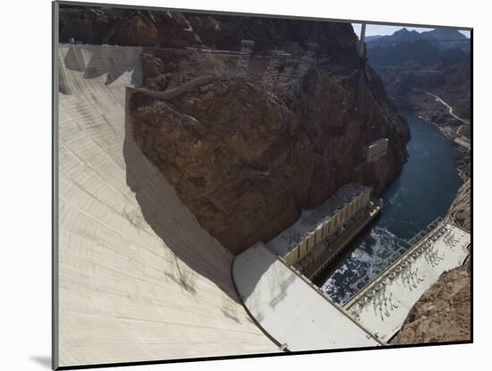 Hoover Dam on the Colorado River Forming the Border Between Arizona and Nevada, USA-Robert Harding-Mounted Photographic Print