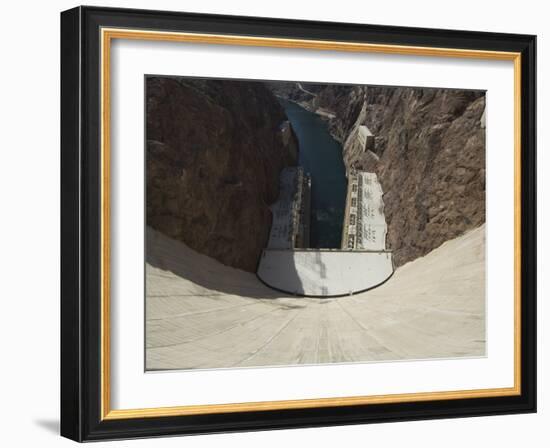 Hoover Dam on the Colorado River Forming the Border Between Arizona and Nevada, USA-Robert Harding-Framed Photographic Print