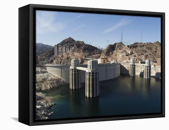 Hoover Dam on the Colorado River Forming the Border Between Arizona and Nevada, USA-Robert Harding-Framed Premier Image Canvas