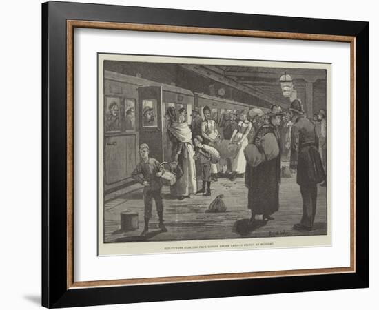 Hop-Pickers Starting from London Bridge Railway Station at Midnight-Enoch Ward-Framed Giclee Print