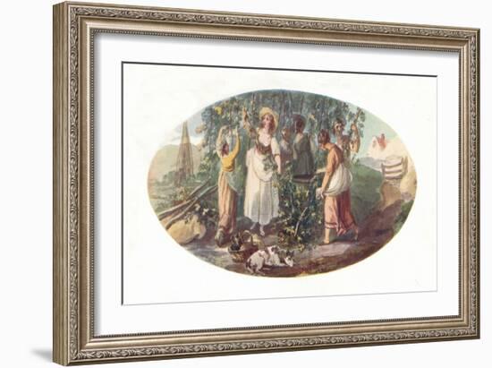 'Hop Picking', late 18th century, (1912)-William Hamilton-Framed Giclee Print