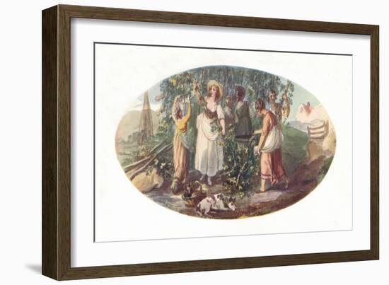 'Hop Picking', late 18th century, (1912)-William Hamilton-Framed Giclee Print