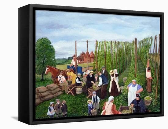 Hop Picking-Margaret Loxton-Framed Premier Image Canvas