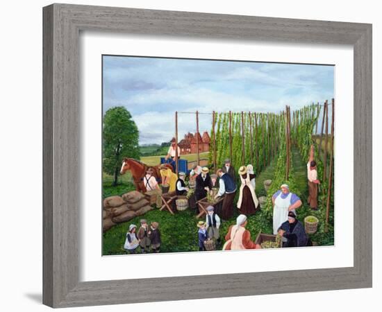 Hop Picking-Margaret Loxton-Framed Giclee Print