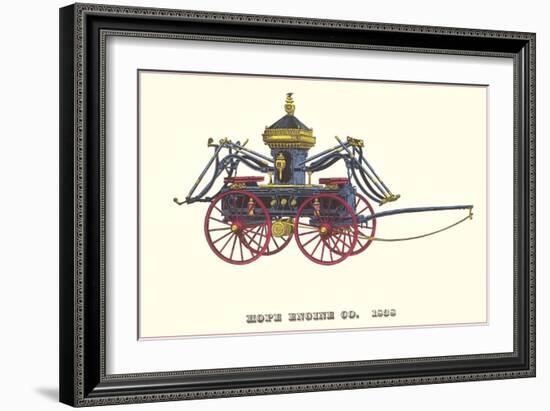 Hope Engine Vintage Fire Wagon-null-Framed Art Print