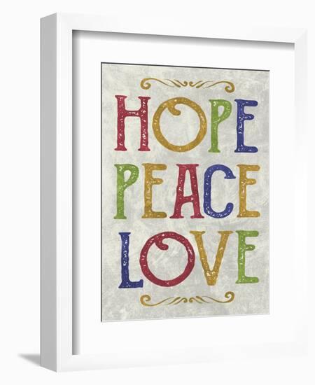 Hope Peace Love-Erin Clark-Framed Giclee Print