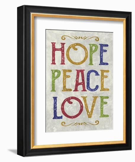 Hope Peace Love-Erin Clark-Framed Giclee Print