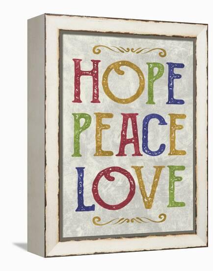 Hope Peace Love-Erin Clark-Framed Premier Image Canvas