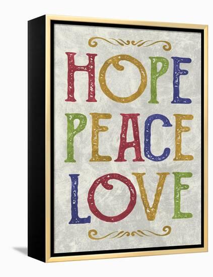 Hope Peace Love-Erin Clark-Framed Premier Image Canvas