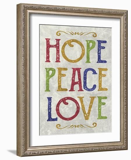 Hope Peace Love-Erin Clark-Framed Giclee Print