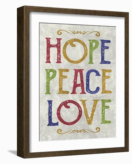 Hope Peace Love-Erin Clark-Framed Giclee Print