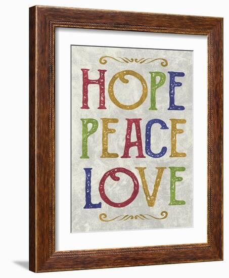 Hope Peace Love-Erin Clark-Framed Giclee Print