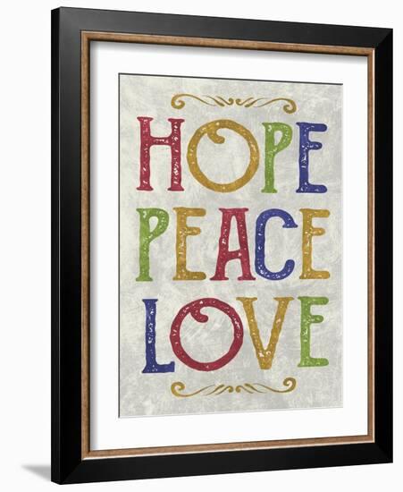 Hope Peace Love-Erin Clark-Framed Giclee Print