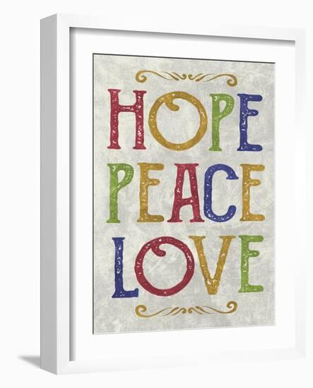 Hope Peace Love-Erin Clark-Framed Giclee Print