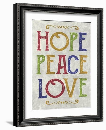 Hope Peace Love-Erin Clark-Framed Giclee Print