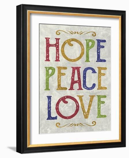 Hope Peace Love-Erin Clark-Framed Giclee Print