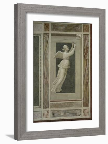 Hope, Winged Female Figure Flying Toward an Angel Who Will Guide Her to Heaven-Giotto di Bondone-Framed Giclee Print