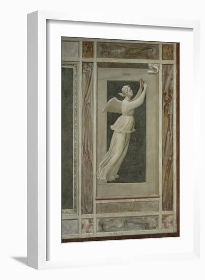 Hope, Winged Female Figure Flying Toward an Angel Who Will Guide Her to Heaven-Giotto di Bondone-Framed Giclee Print